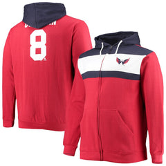 Alexander Ovechkin Washington Capitals Profile Big & Tall Colorblock Full-Zip Hoodie