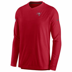 NFL Tampa Bay Buccaneers Sideline Coach Chevron Lock Up Long Sleeve V-Neck Performance T-Shirt