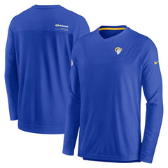 NFL Los Angeles Rams Sideline Coach Chevron Lock Up Long Sleeve V-Neck Performance T-Shirt