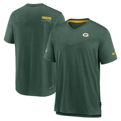 NFL Green Bay Packers Sideline Coach Chevron Lock Up Logo V-Neck Performance T-Shirt