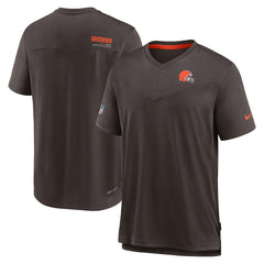 NFL Cleveland Browns Sideline Coach Chevron Lock Up Logo V-Neck Performance T-Shirt