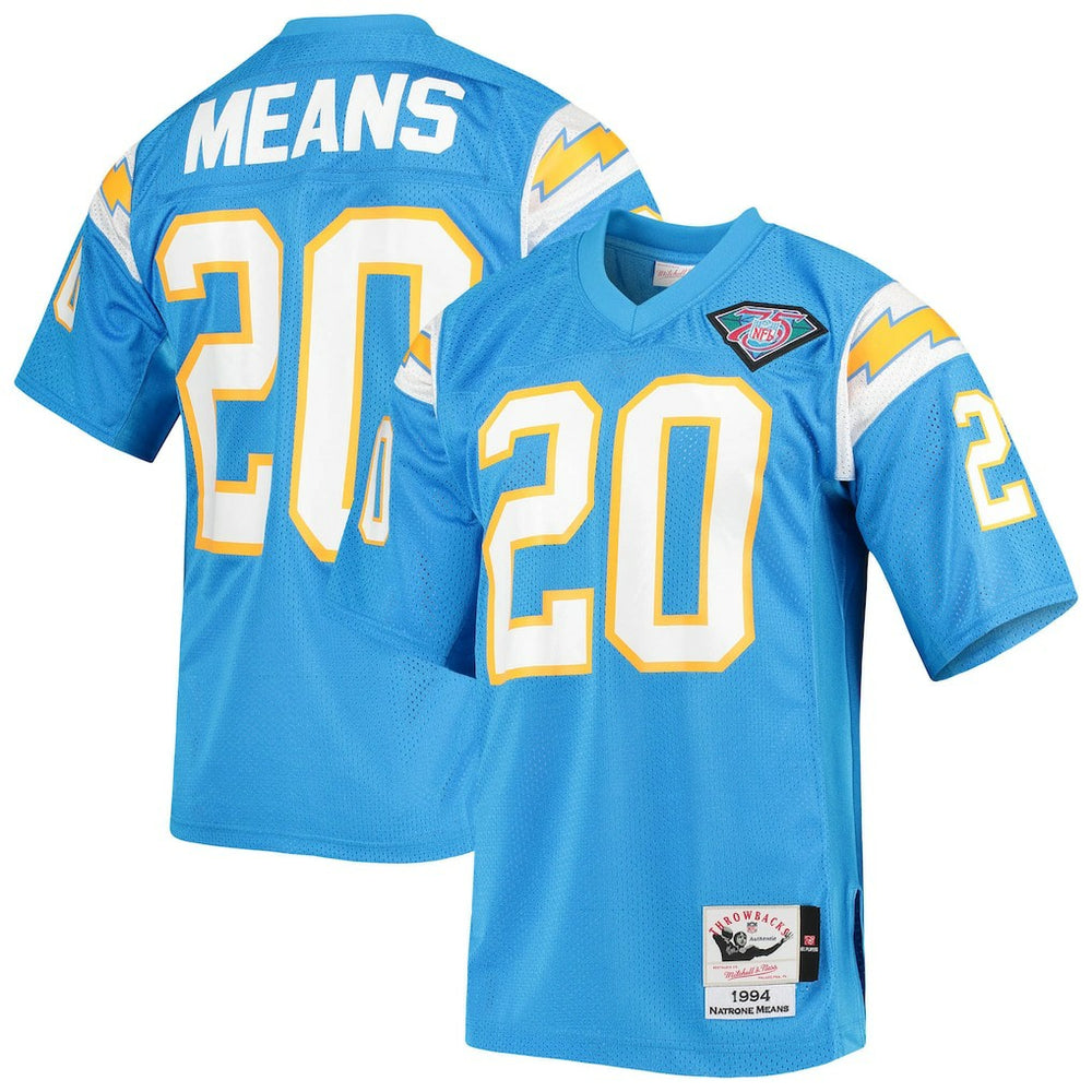 NFL Los Angeles Chargers Natrone Means 1994 Authentic Throwback Retired Player Jersey