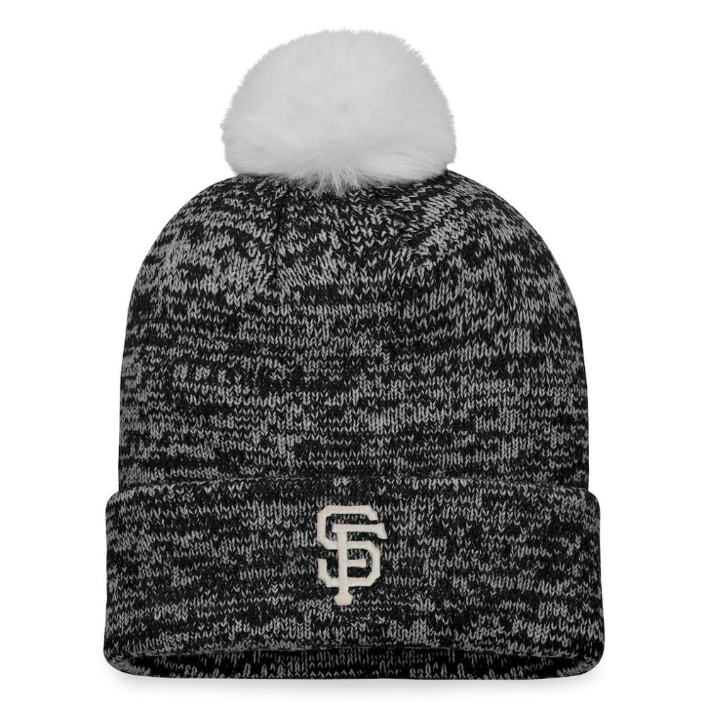 San Francisco Giants Women's Iconic Cuffed Knit Hat with Pom - Black/White