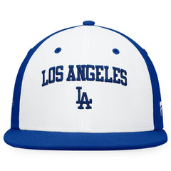 Los Angeles Dodgers Iconic Color Blocked Fitted Hat - White/Royal