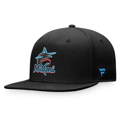 Miami Marlins Iconic Team Patch Fitted Hat - Black