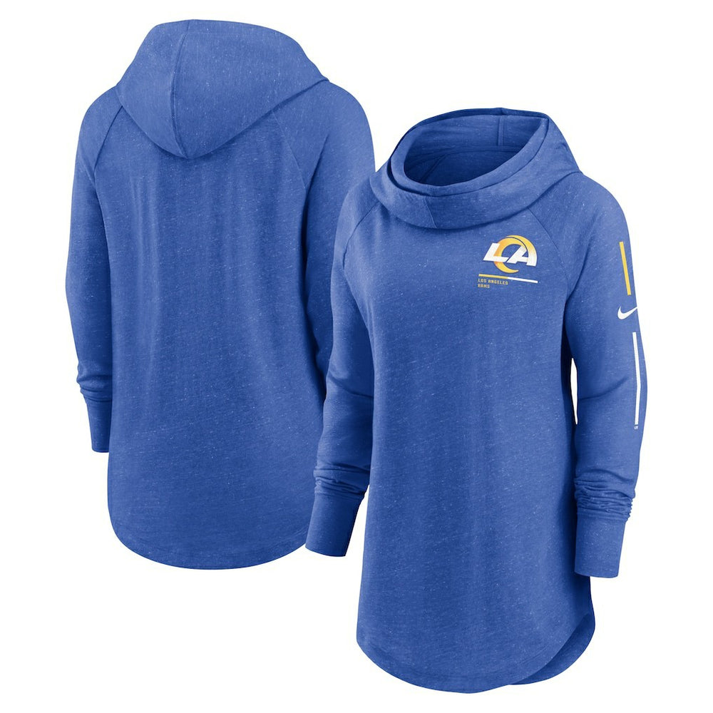 NFL Los Angeles Rams Women's Minimal Statement Lightweight Raglan Funnel Neck Pullover Hoodie