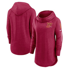NFL Washington Commanders Women's Minimal Statement Lightweight Raglan Funnel Neck Pullover Hoodie