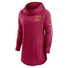 NFL Washington Commanders Women's Minimal Statement Lightweight Raglan Funnel Neck Pullover Hoodie