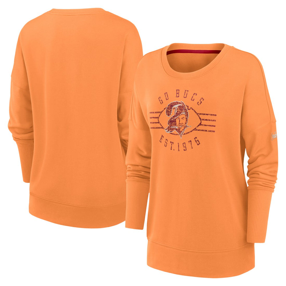 NFL Tampa Bay Buccaneers Women's Rewind Playback Icon Performance Pullover Sweatshirt