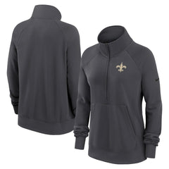 NFL New Orleans Saints Women's Premium Raglan Performance Half-Zip Sweatshirt