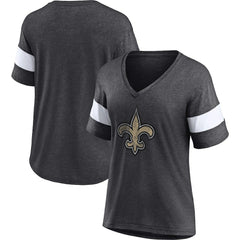 NFL New Orleans Saints Women's Distressed Team Tri-Blend V-Neck T-Shirt