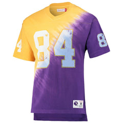 NFL Minnesota Vikings Randy Moss Retired Player Name & Number Diagonal Tie-Dye V-Neck T-Shirt