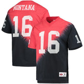 NFL San Francisco 49ers Joe Montana Retired Player Name & Number Diagonal Tie-Dye V-Neck T-Shirt