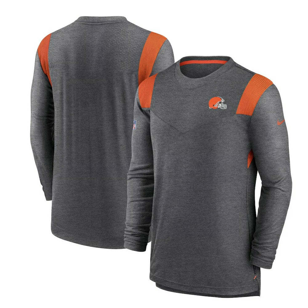 NFL Cleveland Browns Sideline Tonal Logo Performance Player Long Sleeve T-Shirt