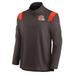 NFL Cleveland Browns Sideline Coach Chevron Lockup Quarter-Zip Long Sleeve Top