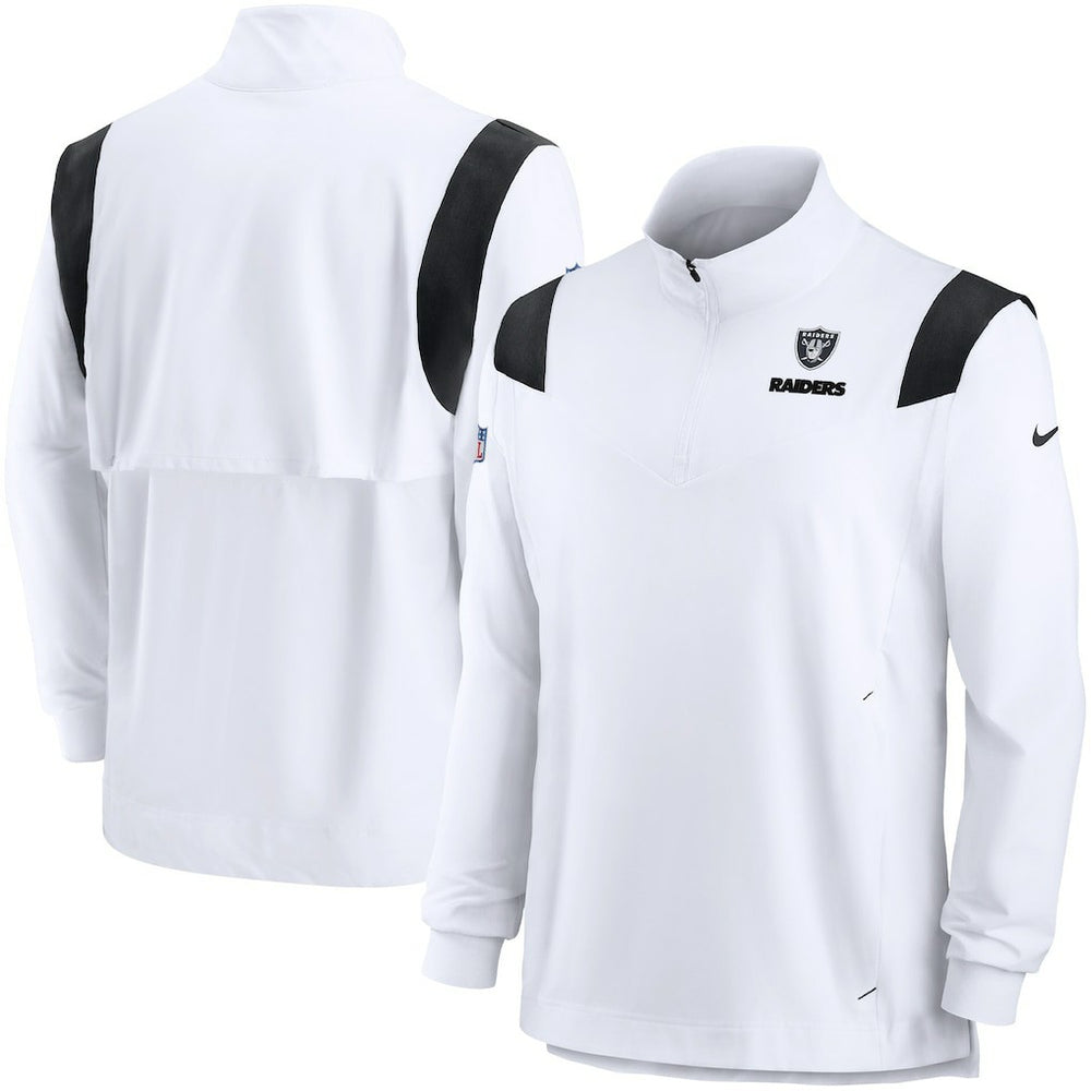NFL Las Vegas Raiders Sideline Coach Chevron Lockup Quarter-Zip Long Sleeve Top