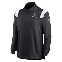 NFL Las Vegas Raiders Sideline Coach Chevron Lockup Quarter-Zip Long Sleeve Top