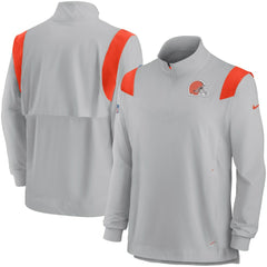 NFL Cleveland Browns Sideline Coach Chevron Lockup Quarter-Zip Long Sleeve Top
