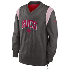 NFL Tampa Bay Buccaneers Sideline Athletic Stack V-Neck Pullover Windshirt Jacket