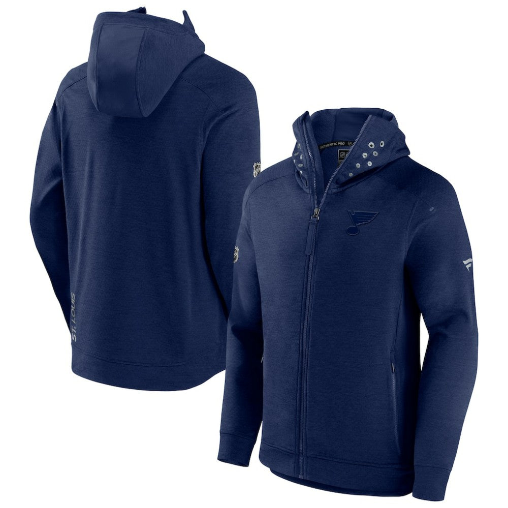 St. Louis Blues Fanatics Authentic Pro Road Tech Lightweight Full-Zip Hoodie Jacket