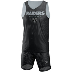 NFL Las Vegas Raiders FOCO Colorblock Mesh V-Neck & Shorts Set
