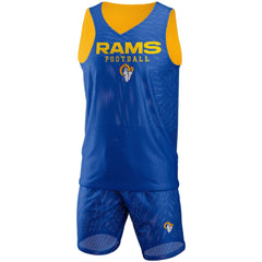 NFL Los Angeles Rams FOCO Colorblock Mesh V-Neck & Shorts Set