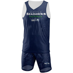 NFL Seattle Seahawks FOCO Colorblock Mesh V-Neck & Shorts Set