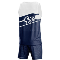 NFL Seattle Seahawks FOCO Colorblock Mesh V-Neck & Shorts Set