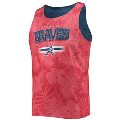 Atlanta Braves FOCO Floral Reversible Mesh Tank Top - Navy