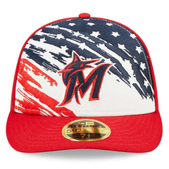 Miami Marlins 2022 4th of July Low Profile 59FIFTY Fitted Hat - Red | New Era