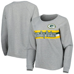 NFL Green Bay Packers Juniors All Striped Up Raglan Long Sleeve T-Shirt