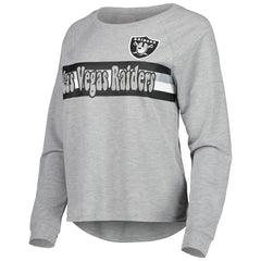 NFL Las Vegas Raiders Juniors All Striped Up Raglan Long Sleeve T-Shirt