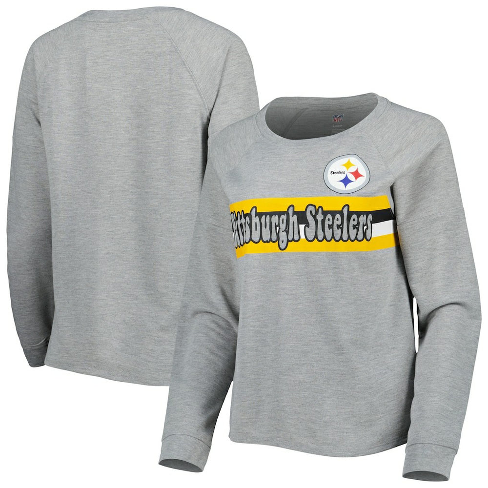 NFL Pittsburgh Steelers Juniors All Striped Up Raglan Long Sleeve T-Shirt