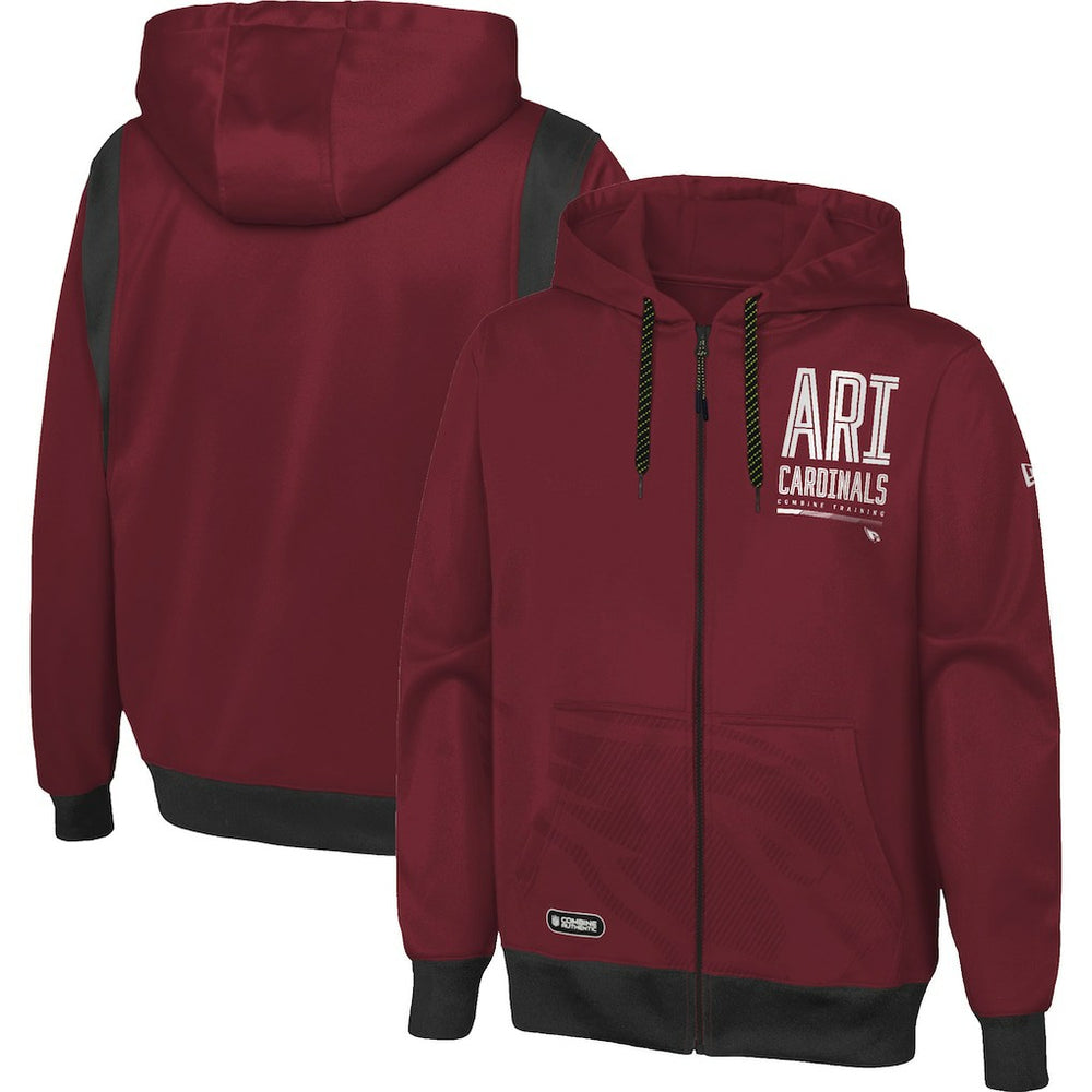 NFL Arizona Cardinals Combine Authentic Drop Back Full-Zip Hoodie