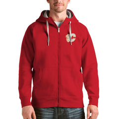 Calgary Flames Antigua Logo Victory Full-Zip Hoodie