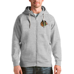 Chicago Blackhawks Antigua Logo Victory Full-Zip Hoodie