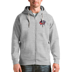 Columbus Blue Jackets Antigua Logo Victory Full-Zip Hoodie