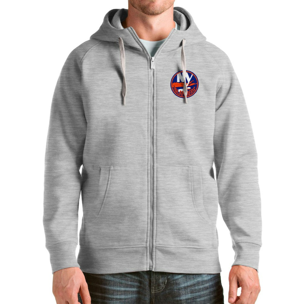 New York Islanders Antigua Logo Victory Full-Zip Hoodie