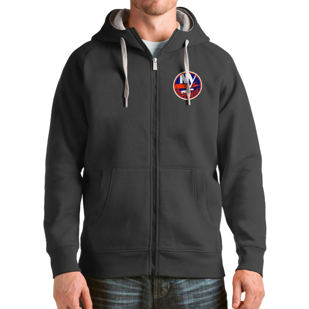 New York Islanders Antigua Logo Victory Full-Zip Hoodie