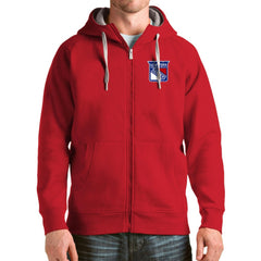 New York Rangers Antigua Logo Victory Full-Zip Hoodie