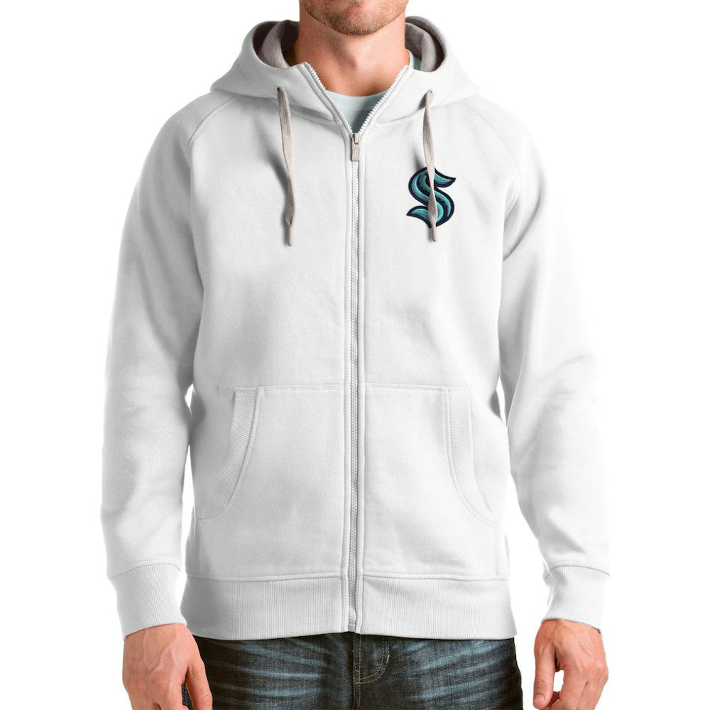 Seattle Kraken Antigua Logo Victory Full-Zip Hoodie