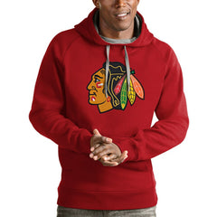 Chicago Blackhawks Antigua Logo Victory Pullover Hoodie