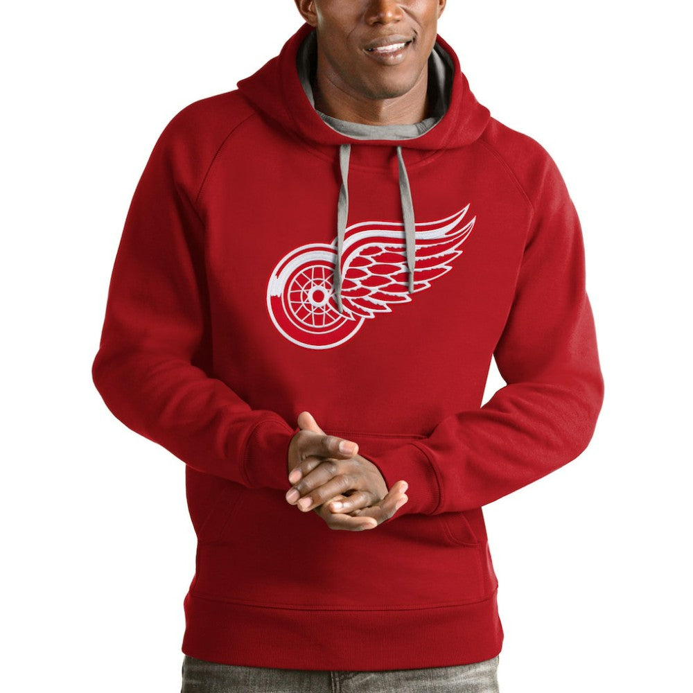 Detroit Red Wings Antigua Logo Victory Pullover Hoodie