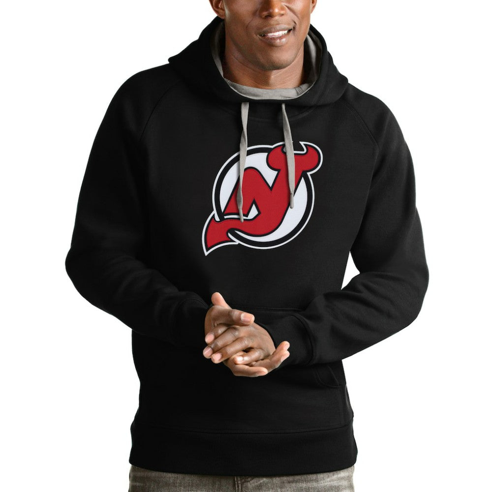 New Jersey Devils Antigua Logo Victory Pullover Hoodie