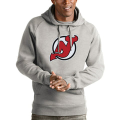 New Jersey Devils Antigua Logo Victory Pullover Hoodie