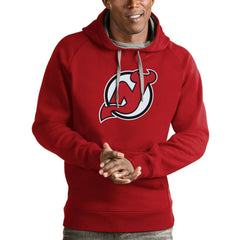 New Jersey Devils Antigua Logo Victory Pullover Hoodie