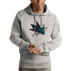 San Jose Sharks Antigua Logo Victory Pullover Hoodie