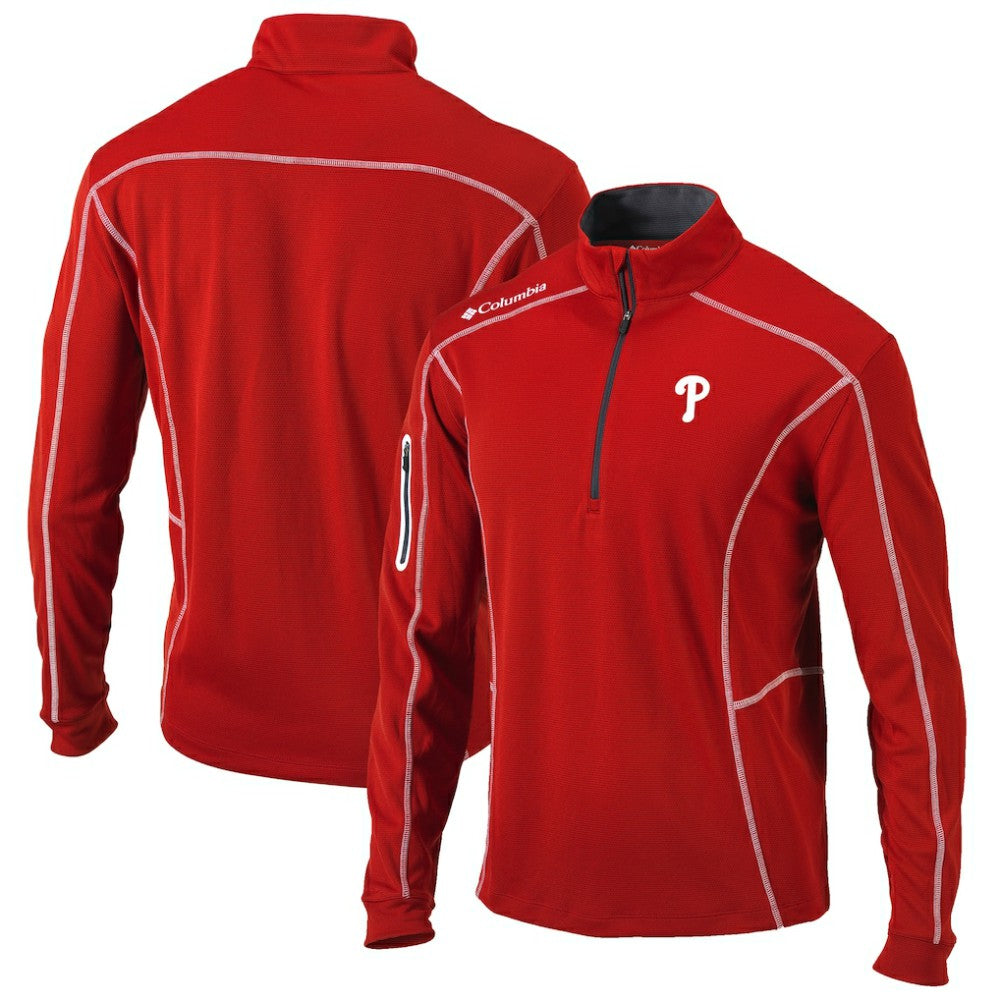 Philadelphia Phillies Shotgun Omni-Wick Quarter-Zip Pullover Jacket - Red | Columbia