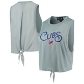 Chicago Cubs The Wild Collective Women's Open Back Twist-Tie Tank Top - Light Blue