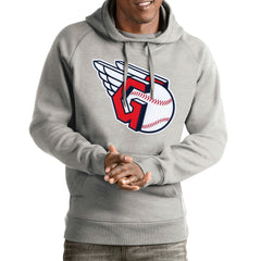 Cleveland Guardians Antigua Team Victory Pullover Hoodie - Gray